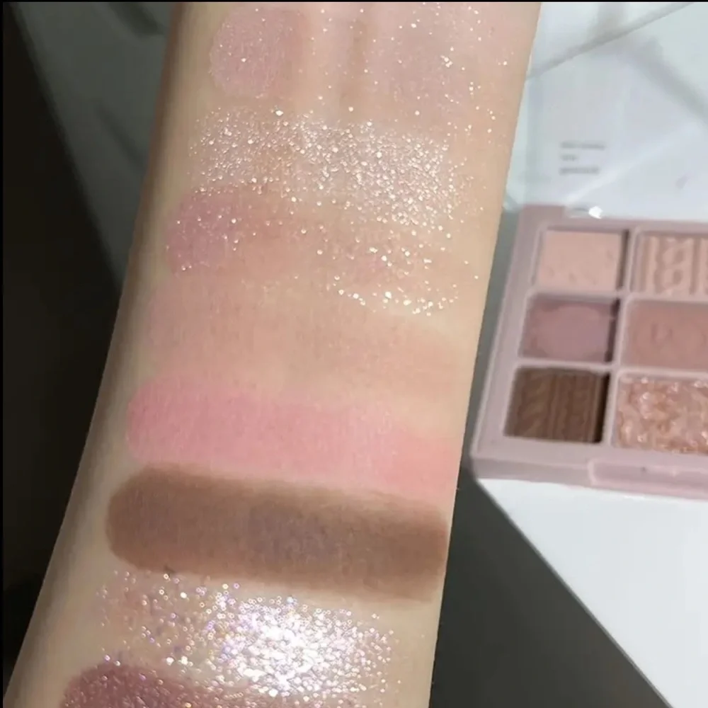 9-color Eyeshadow Palette Matte PearlyVelvet Texture Brown Pink Color NEW